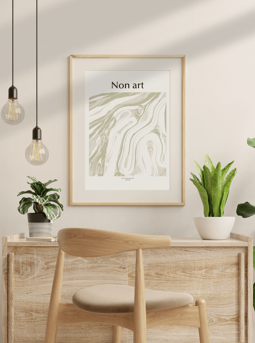 Beige Modern Minimal Living Room Wall Art Painting Wooden Frame Mockup Instagram Story (842 × 1132px) (4) Non art 3 grøn