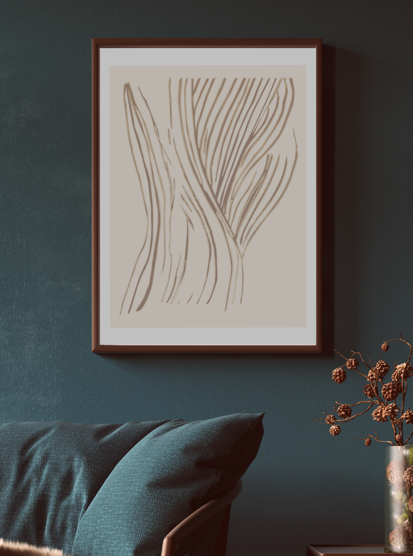 Blue Wall Art Photo Frame Mockup for Instagram Post