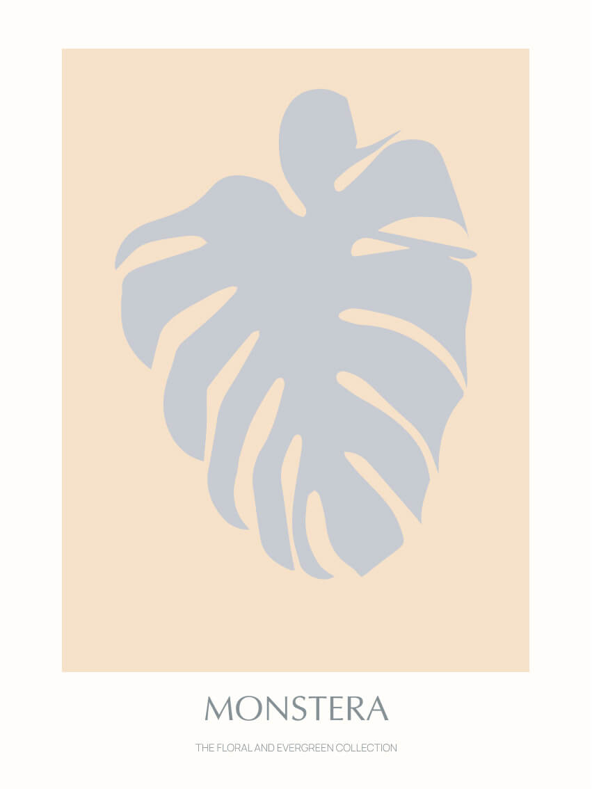 Floral-evergreen-monstera-02-blaa-30x40